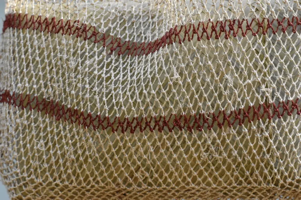 葛のショルダーバッグの編み模様